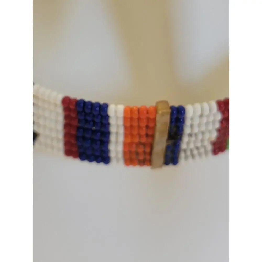 Maasai Beaded Ethnic Necklace Boho Art Deco Choker‎ Multicolor Fashion Jewelry